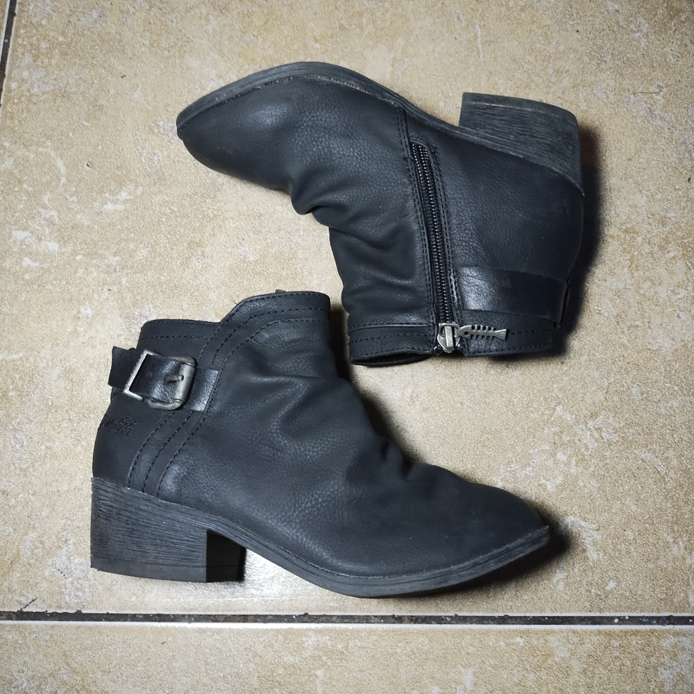 Blowfish Girls Genuine Leather Black Zip Up Booties Size 1